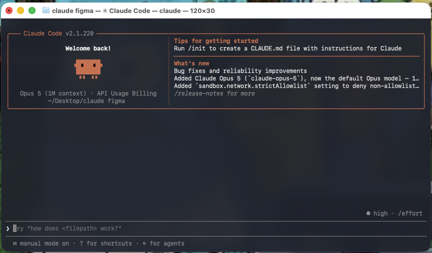 Claude Code terminal session